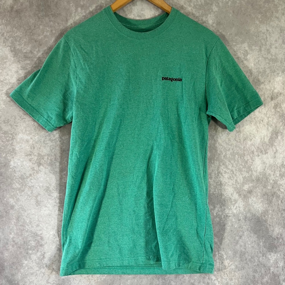 Patagonia Responsibili-Tee Shirt Mens Small Green P-6 Logo Graphic Tee 39174